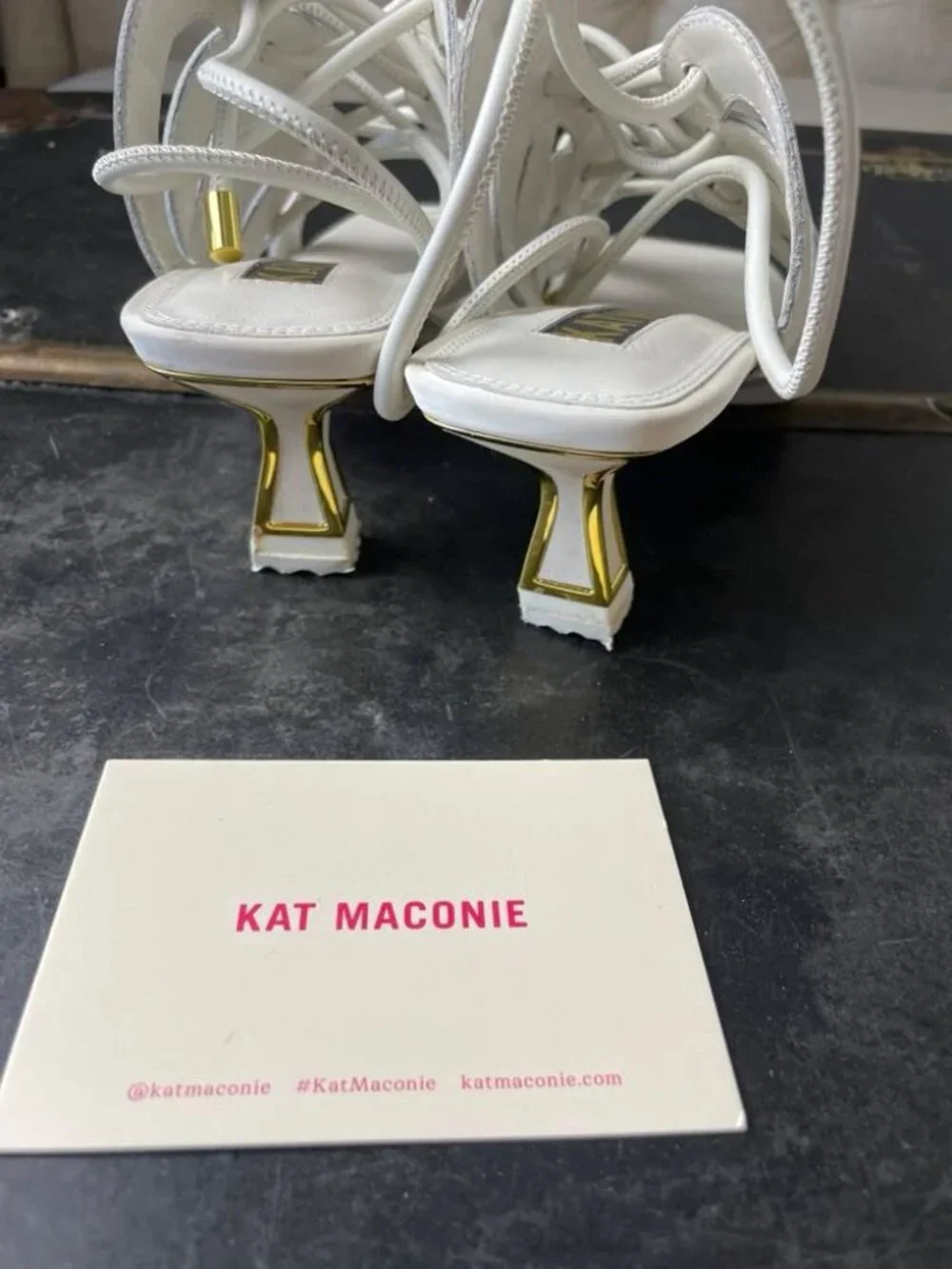 Kat Maconie gold white lace
